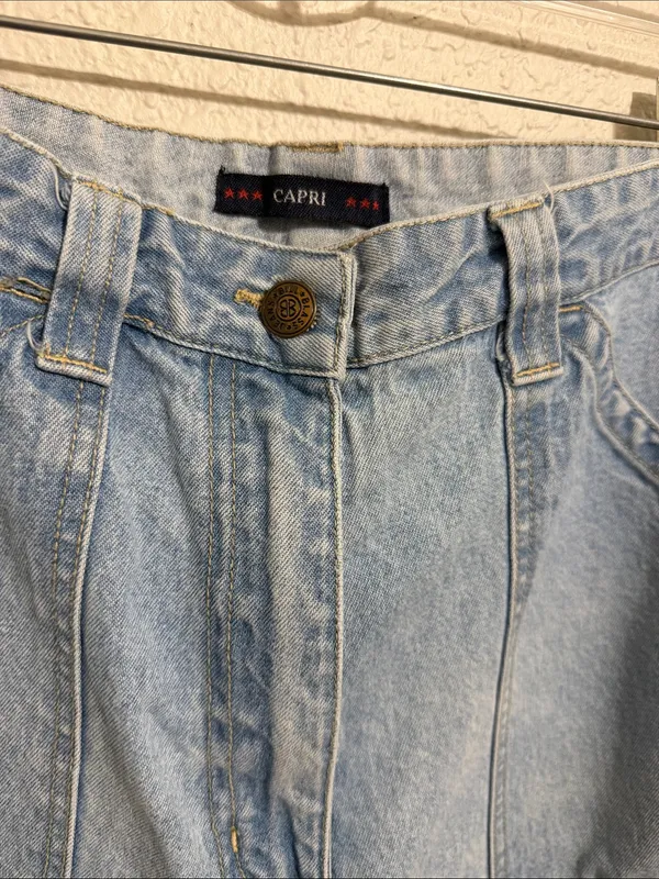 Vintage Gorpcore Capri Crop carpenter Jeans utility chore ranch granny mom - Image 3