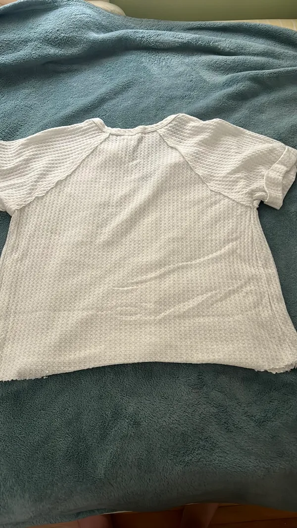 Altar'd State waffle raw edge short sleeve - Image 3