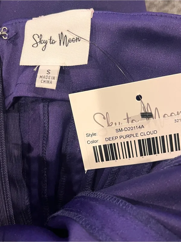 🌺Nwt Sky To Moon Purple Strapless Mini Dress Size Small🌺 - Image 4