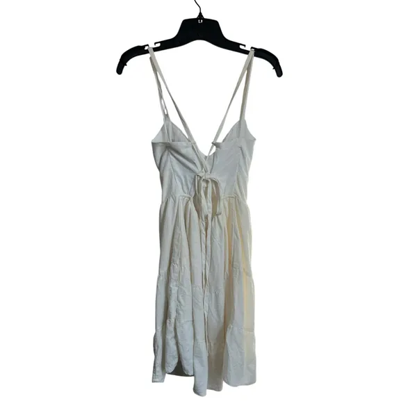 Hollister‎ White Linen Blend Tiered Mini Dress Casual Summer Size M - Image 2