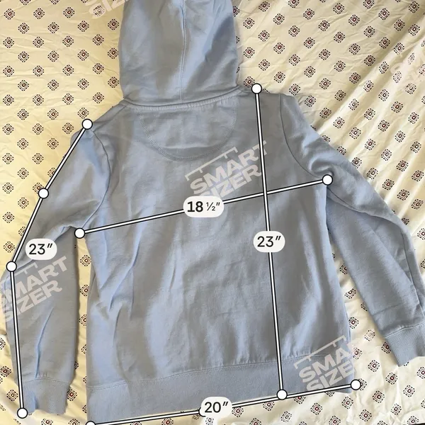 crew clothing company Women's Light Blue Zip-Up Hoodie Sweatshirt pockets string - Image 5