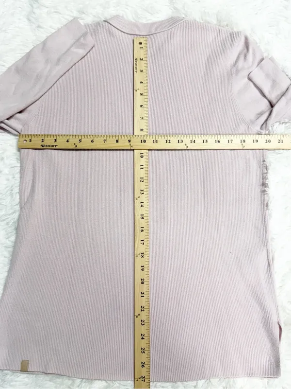 Lululemon Women’s Large Pink Ribbed Long Sleeve Crewneck Sweater - Image 4