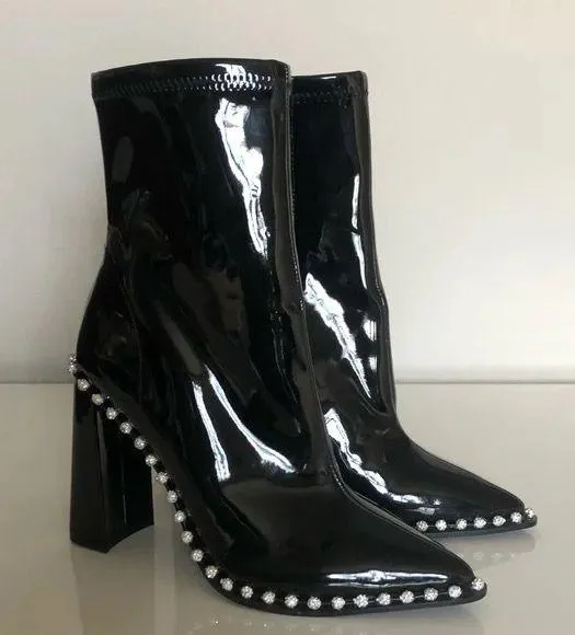 Steve Madden Edita Rhinestone Patent Boots - Image 3