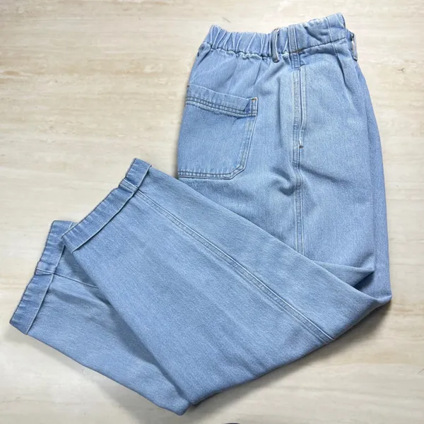 BDG Urban Outfitters Drew Baggy Pleated Jeans Light Wash Elastic Waist W28 L32 - Image 3