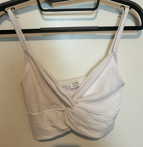 Aritzia Wilfred White Cropped Top - Image 2