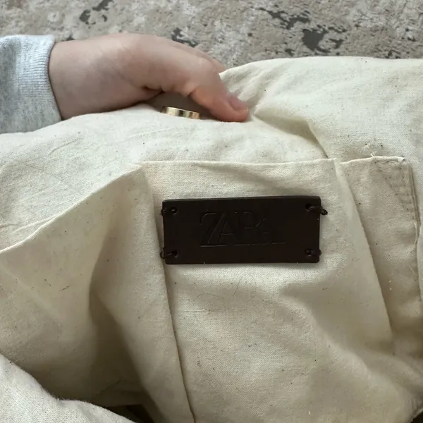 Zara Beige Knit Shoulder Bag - Image 4