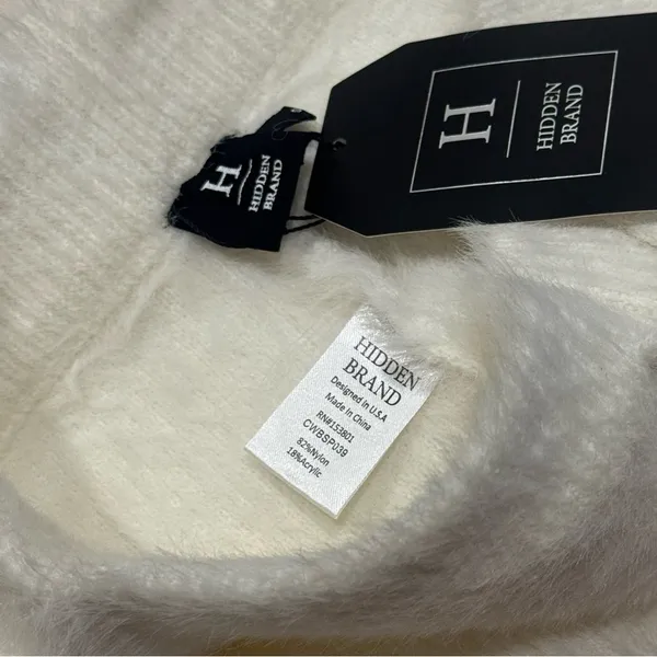 NEW Hidden Brand White Eyelash Lounge Cozy High‎ Rise Mini Shorts Women's Size S - Image 9