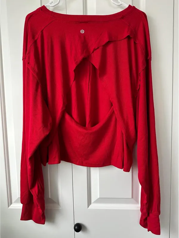 Altar'd State Relax Ribbed Open Back Layer AS Revival NWT Red XXL - Image 4