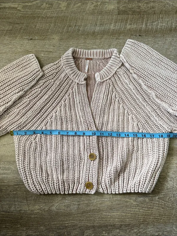 Free People Sweet Nothing Cotton Cardigan in Sandcastle Size Small - Image 6