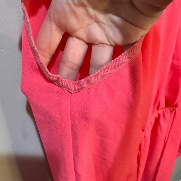 Aritzia Wilfred Sabine‎ Hot Pink Mini Tie Dress sz M - Image 7