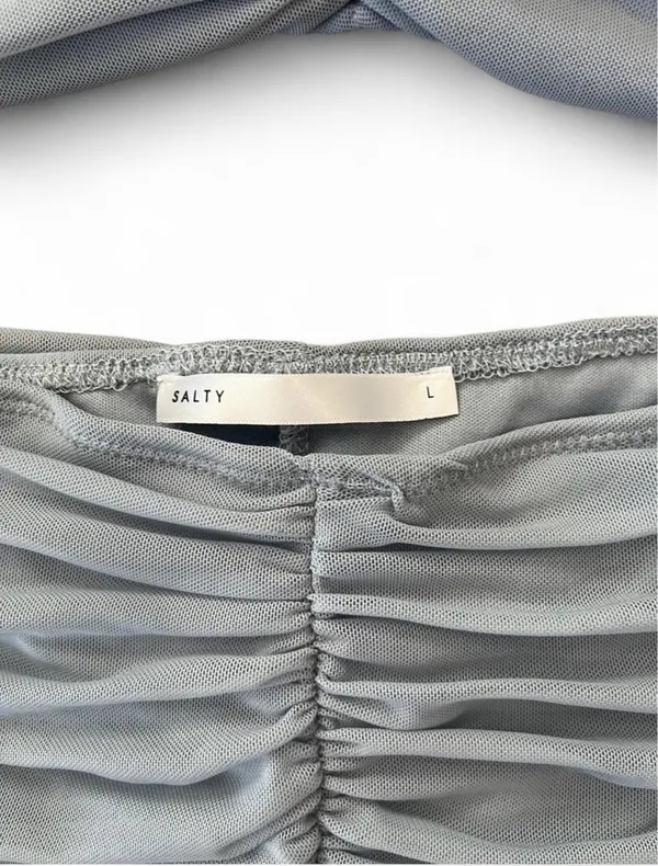 Salty 2 Piece Set Ruched Skirt and Crop Top - Image 4