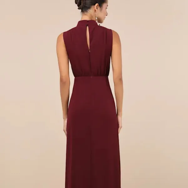 Lulus Elegant Sleeveless Burgundy Dress - Image 4