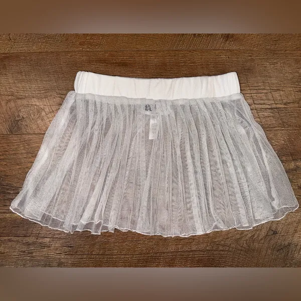 Beach Riot Briar Mesh Cover-Up Mini Skirt White Sheer Mesh Swim Coverup Dress - Image 2