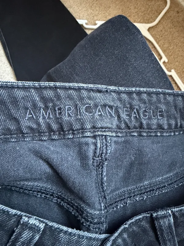 American Eagle Outfitters Black Distressed Highest Rise Mom Jeans - Image 2