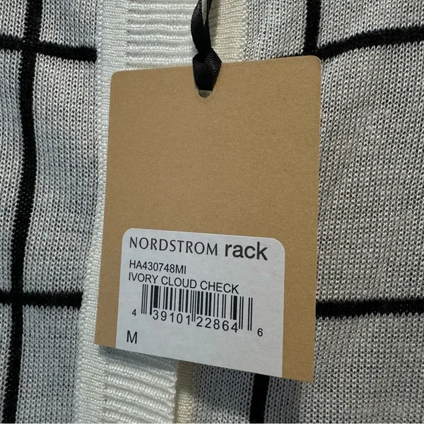 NWT Halogen Contemporary Plaid Checkered Stretch Button Down Cardigan Sweater Md - Image 9