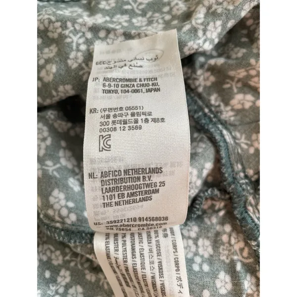 Hollister Smocked Floral‎ Print Long Sleeve Mini Dress Green Size S - Image 5