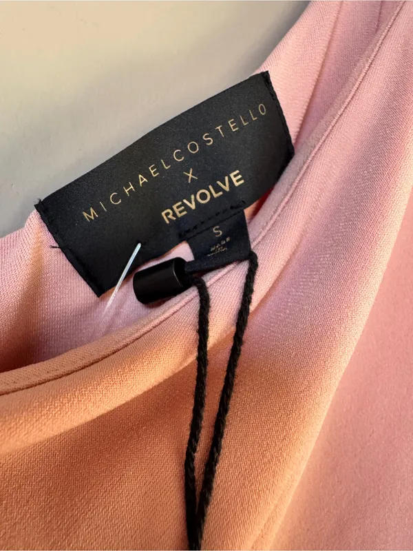 NWT Michael Costello x Revolve Bodycon Mini Dress Blush Pink one shoulder Small - Image 8
