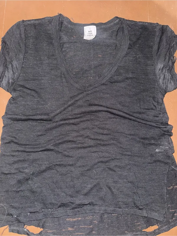 We The Free Black Short Sleeve V-Neck Tee - Image 3