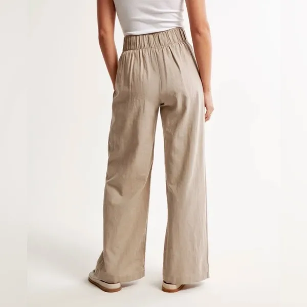 Abercrombie & Fitch Sloane Linen-Blend Tailored Wide Leg Pants - Image 2