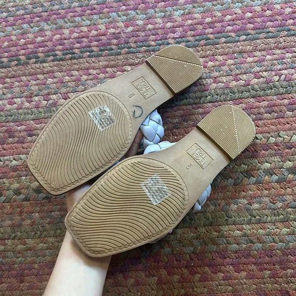 Lavender Light Purple Quilted Braided Sandals - Image 2