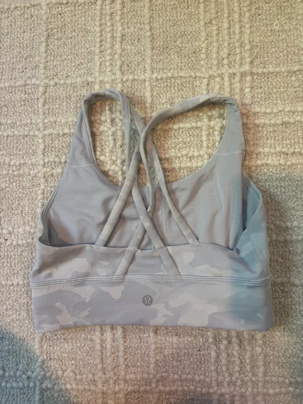Lululemon White Camo Energy Longline Bra - Image 2