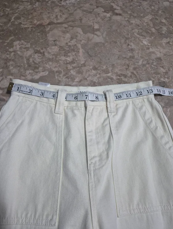 PacSun y2k summer beige Womens Highrise Carpenter cargo white utility Pants 25 - Image 12
