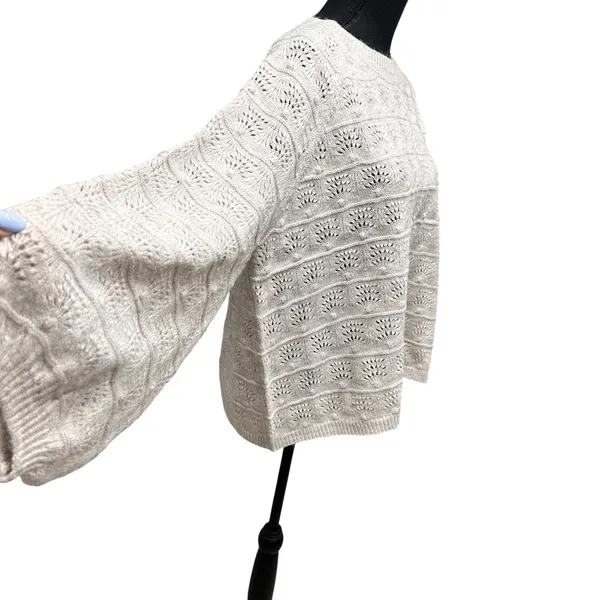 World Market Crew Neck Balloon Sleeve Knit Sweater Women's Size S/M Boho Peasant - Image 6