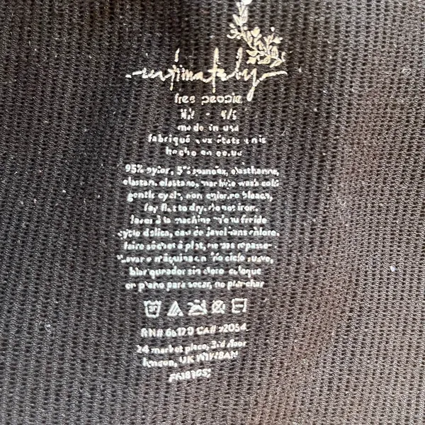 Intimately Free People Black Ribbed Short Sleeve Top Size M/L - Image 3