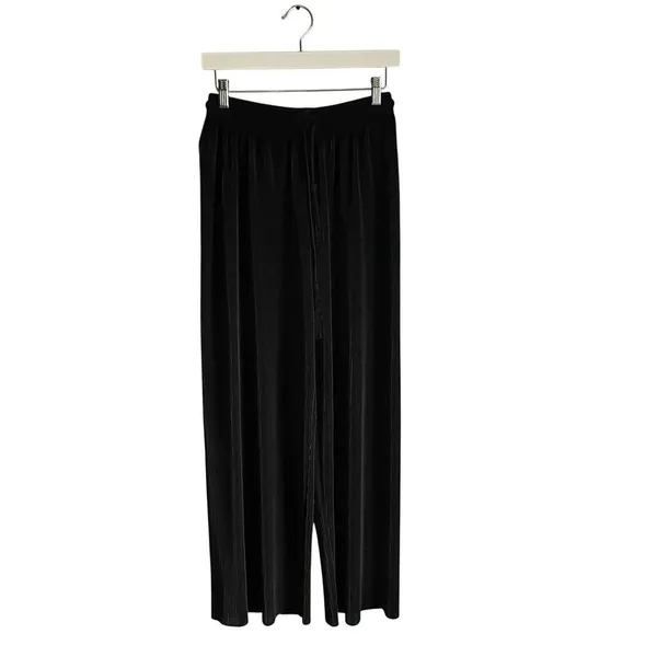 Express Tricot Minimalist Black Trouser Pleated Pull on Pants sz Medium Neutral - Image 5