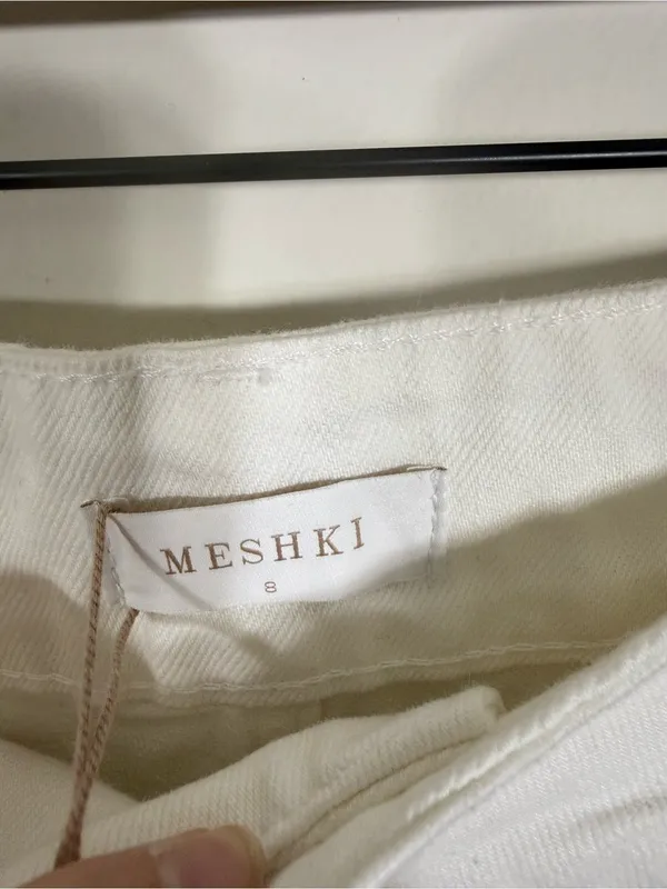 NWT Meshki Roxy High Waisted Jean White Size 8 - Image 6