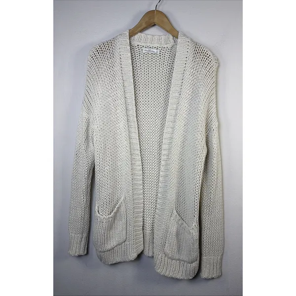 Abercrombie & Fitch Cream Cardigan Pockets medium cottagecore bohemian sweater - Image 2