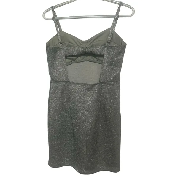 Lila Rose Women's/Junior's Silver Sparkle Mini Dress Adjustable‎ Straps Size M - Image 2