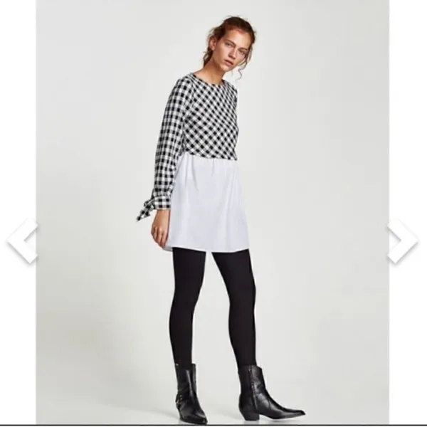 Zara Gingham Plaid Block Dress - Image 3