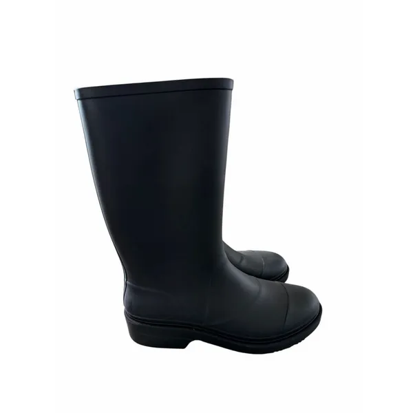 Jeffrey Campbell Matte Black Tall Rubber Rain Boots Size 10 Round Toe - Image 4