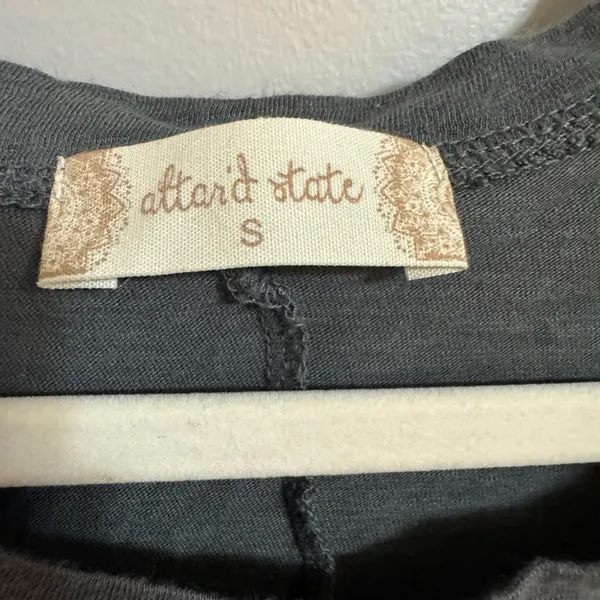 Altar'd‎ State Charcoal Ruffle Sleeve Tee size small - Image 2