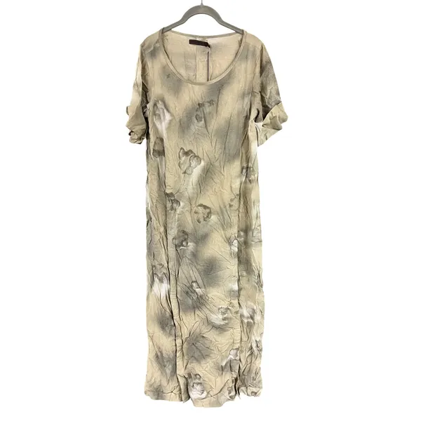 Free People x Nicholas K Jaoa Shirt Shift Midi Dress Medium Green Tie Dye - Image 3
