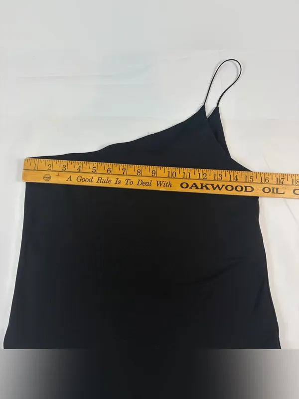 Aritzia Babaton Contour One Shoulder Cami Black Bodysuit Women's Size XL - Image 2