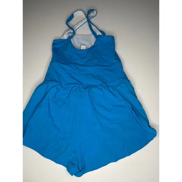 Anrabess Turquoise Sleeveless Athletic Romper Skort One Piece S - Image 2