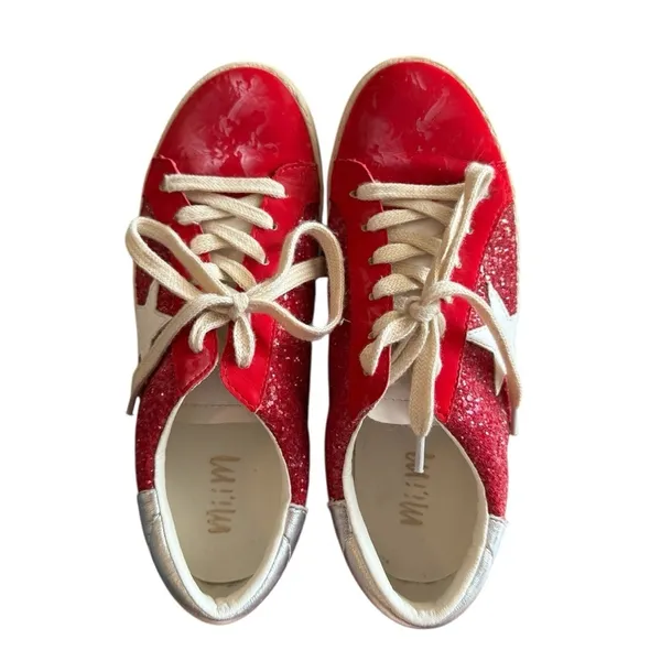 Mi.iM Skylar Rubber Sole Lace-up Glitter Leather Star Sneakers Women’s Size 6.5 - Image 10