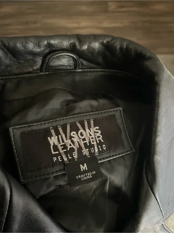 Wilsons Leather 90s Y2K Pelle Studio Black Sleek Jacket Medium - Image 2