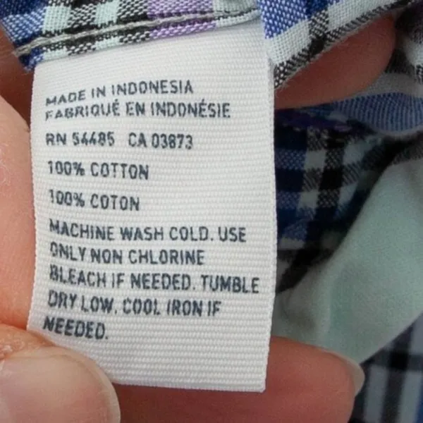American Eagle Womens Boyfriend Plaid Button‎ Down Shirt Size Large Blue Casual - Image 7