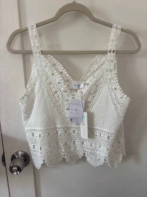 White Boho Lace Top - Image 3