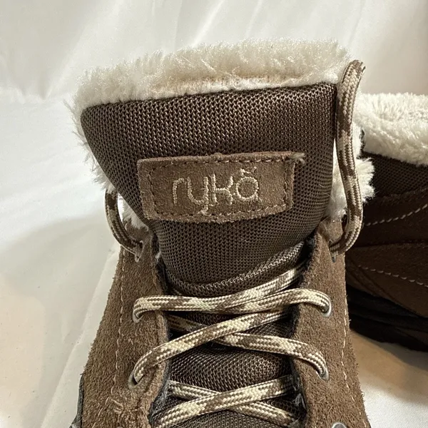 Ryka Brown Suede Water Resistant Faux Fur Size 7 Boot Laces A Little Short - Image 3