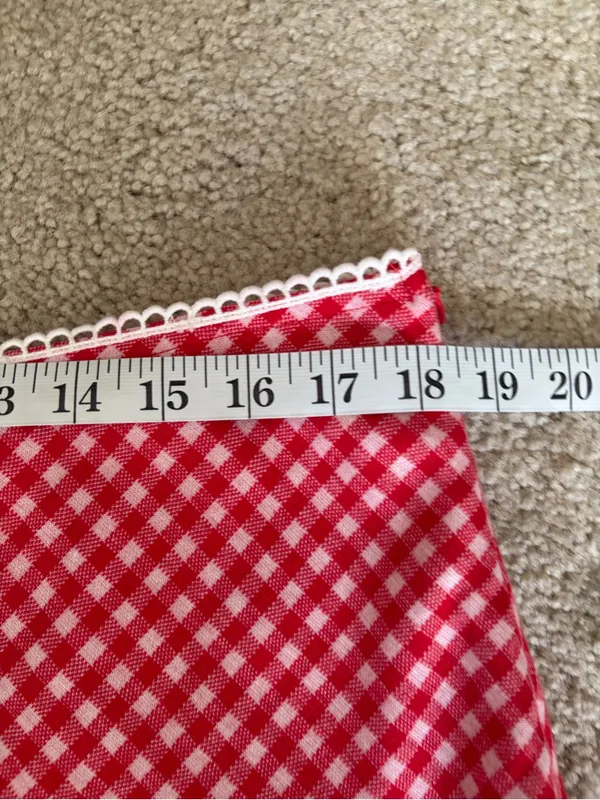 Princess Polly red and white red check gingham boho lace midi skirt size US 10 - Image 14
