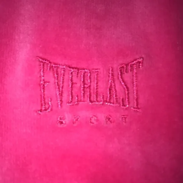EVERLAST SPORT hot pink velour zip up hoodie bling trim at pockets NEW size L - Image 3