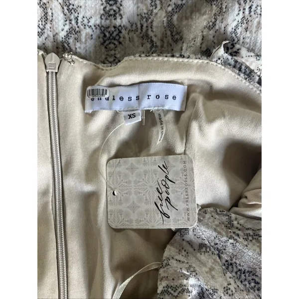 Free People NWT Endless Rose Mini Dress XS Sequined Animal Print Party Occasion - Image 8