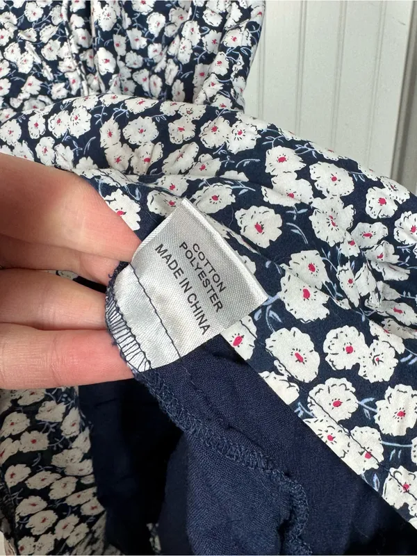 Oh Polly Princess Polly Rowi mini dress blue white‎ ditsy floral print with tie straps 4 - Image 4