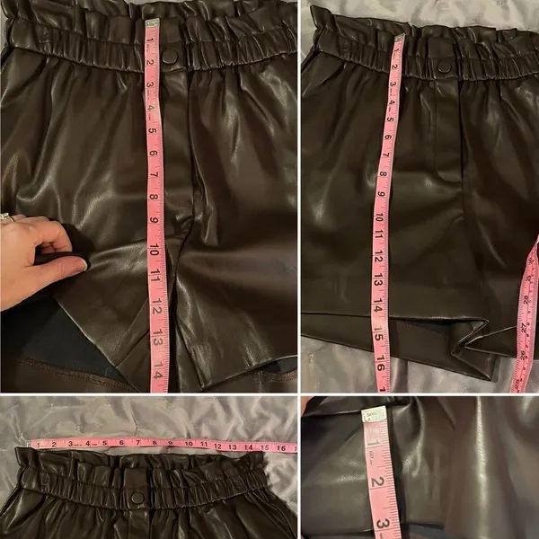 Laundry by Shelli Segal Faux Leather Shorts Dark Brown M - Image 10