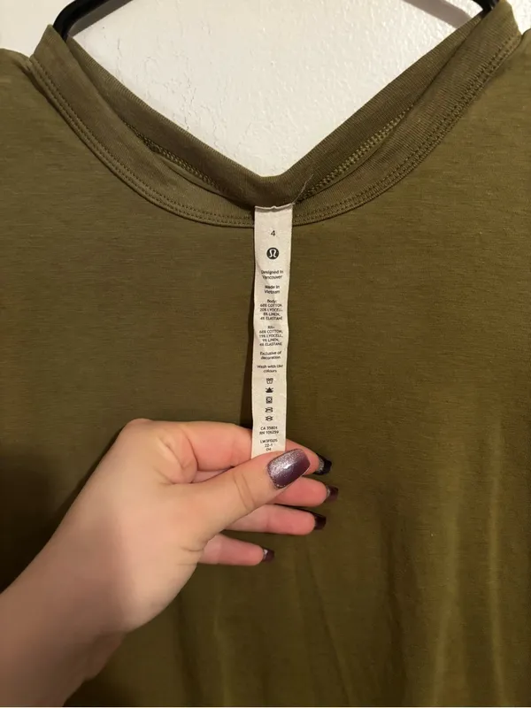 Lululemon Olive Green Short Sleeve Tee - Image 4