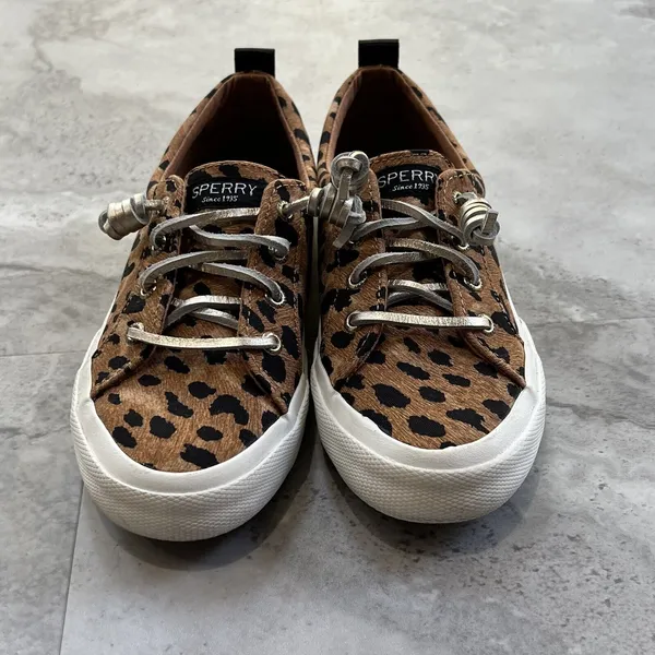 Sperry Womens Pier Wave Ltt Canvas Lifestyle Slip-On Sneakers Animal Print Sz 6‎ - Image 2